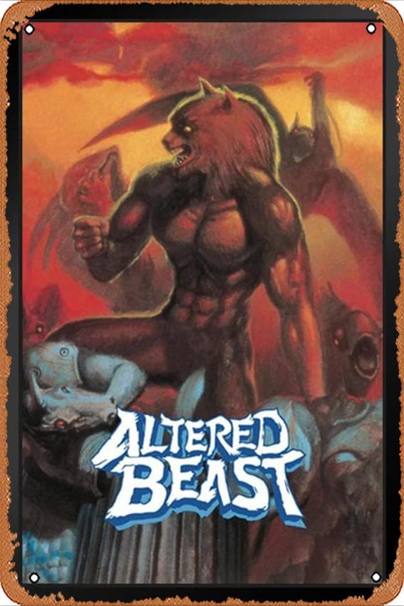 Fém Poszter Retro Adóazonosító Jel Altered Beast Sega Klasszikus videojáték Poszter 8x12 INCH