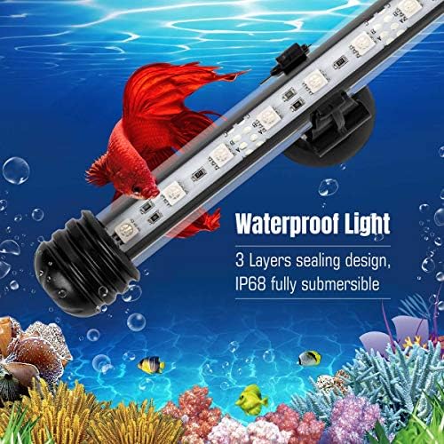 iKefe 11 White & Blue Merülő LED Akvárium akvárium Fény Időzítő/Szabályozható a Víz alatti akvárium, Akvárium LED Lámpatest Sós