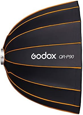 GODOX QR-P90 35.4 Inch/90CM Parabolikus Softbox Bowens-Hegy, gyorskioldó Parabolikus Softbox, a Front & Belső Diffúzor SL-60W