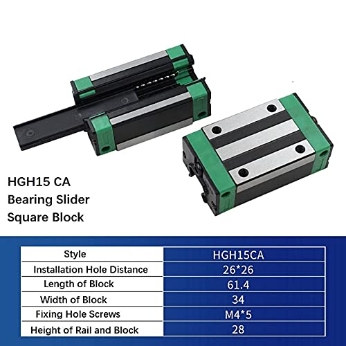 Mssoomm 15mm HGH15 CNC Tér Lineáris vezetősín Készlet 4db HGH15-57.48 inch / 1460mm +8db HGH15 - CA Tér Típusú Csapágy Szállítási