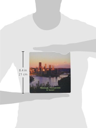 3dRose LLC 8 x 8 x 0,25 Hüvelyk Pittsburgh Skyline napnyugtakor egérpad (mp_55311_1)