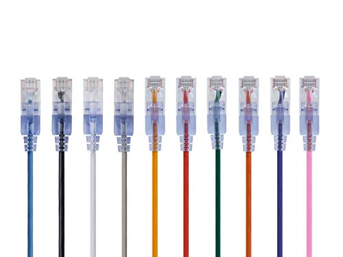 Monoprice SlimRun Cat6A Ethernet Patch Kábel - Hálózat, Internet, Kábel - RJ45, Rekedt, UTP, Tiszta, Csupasz Réz Drót, 30AWG, 2 Méter,