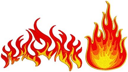 Grafikus Port Lángok, A Tűz Motoros Motorkerékpár Forró Tűzgolyó Tetoválás Heavy Metal Autó Applied Hímzett Vasalót Javítás