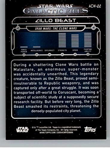 2018 Topps Star Wars Galactic Fájlok ACW-22 Zillo Fenevad Hivatalos Non-Sport Kereskedelmi Kártya NM-es, vagy Jobb Conditon