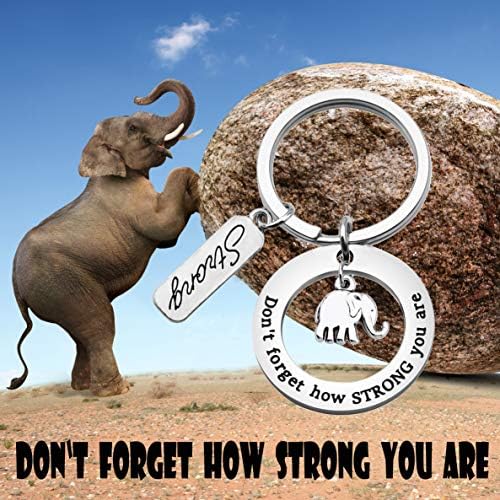 MYOSPARK Elefánt Kulcstartó Ne Felejtsd el, Hogy milyen Erős Vagy Inspiráló Ajándék Elefánt Szerelmeseinek Varázsa az ékszerek