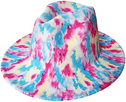DAMIN Cowboy kalap a Fiúk Jelmezek Tie-Dye Jazz Széles körű Mens Kalap Tie-Dye Kalap Nyomtatott Kalap, Panama Kalap a Nők