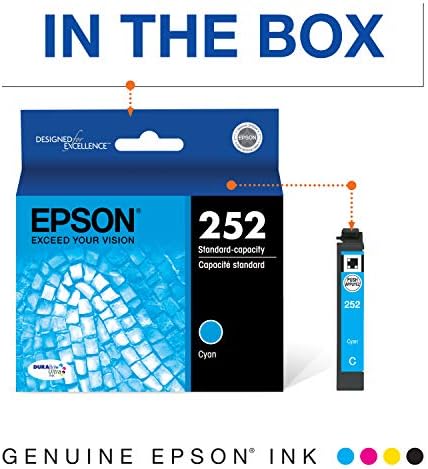 EPSON T252 DURABrite Ultra Tinta Standard Kapacitású Ciánkék Patron (T252220-S), válasszuk a lehetőséget, Epson WorkForce Nyomtatók