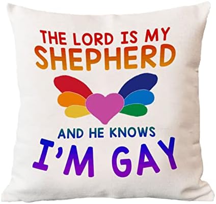 Pansexual Transznemű LGBTQ Meleg Szivárvány Párnát Fedezi Az Úr az Én Pásztorom, nem Tudja, hogy Meleg vagyok párnahuzat párnahuzat Decortaive