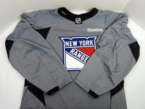 A New York Rangers Játék Használt Szürke Gyakorlat Jersey Reebok NHL 56 DP31337 - Játék Használt NHL-Mezek