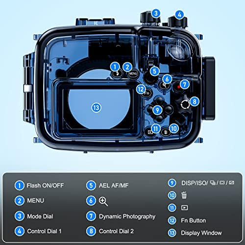 Tenger békát, Vízalatti Fényképezőgép tok Kompatibilis Sony A6000 /A6300 /A6500 IPX8 60m/197ft Maximális Merülési Mélység Vízálló