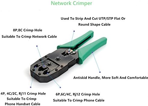 Gaobige Hálózati Eszköz, Készlet Cat5 Cat5e Cat6, 11 az 1-ben Hordozható Ethernet Kábel Crimpelhető Készlet, egy Ethernet-a csavart