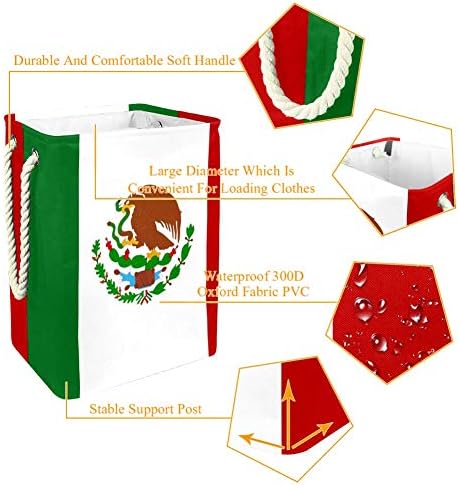 Unicey Zászló Mexikó Nagy Méretű ruhákat, amiket Összecsukható Tároló Kosár Hálószoba Gyerekszoba Baba