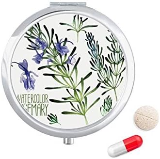 Lila Levendula Akvarell Virág, Növény Tabletta Esetben Zsebében Gyógyszer Tároló Doboz, Tartály Adagoló