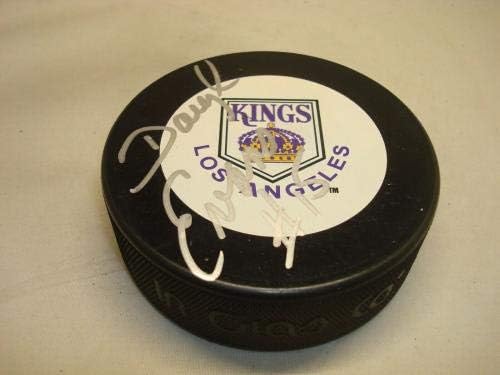 Daryl Evans Aláírt Los Angeles Kings Vintage Jégkorong Dedikált 1A - Dedikált NHL Korong