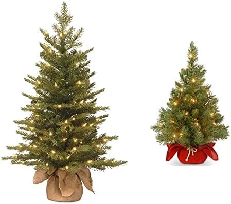 Nemzeti Fa Cég Előre Világít 'Valóság' Mesterséges Mini karácsonyfa, Zöld, Fehér Fények, 3 Méter & Előre világít Mesterséges