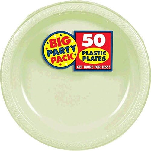 Nagy Party Pack Levél Zöld Műanyag lemez | 7 | Csomag 50| Fél Kínálat