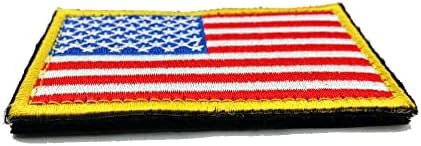 Taktikai Amerikai Zászló Hímzett Javítás Arany Határon USA-Amerikai Egyesült Államok Katonai Egyenruhát Jelkép 2 Csomag(3.15X2 hüvelyk)