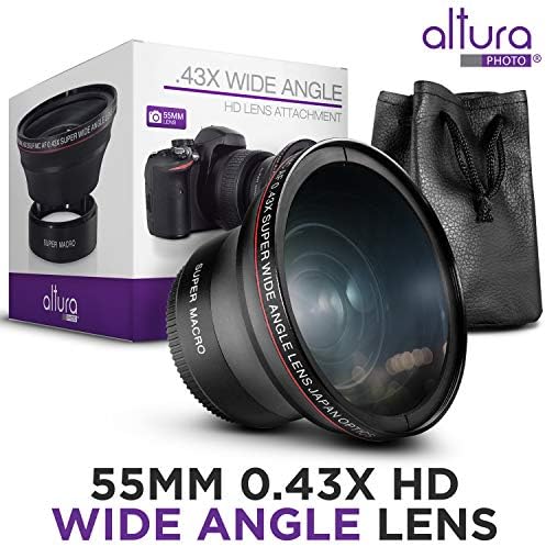 55MM 0.43 x Altura Photo Professional HD nagylátószögű Objektív (w/Közeli Része) a Nikon D3400, D3500, D5500, D5600 a DX NIKKOR