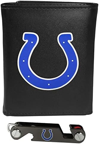 Siskiyou Sport NFL Indianapolis Colts Bőr Tri-fold Tárca & Kulcs Szervező, Egy Méret, Fekete