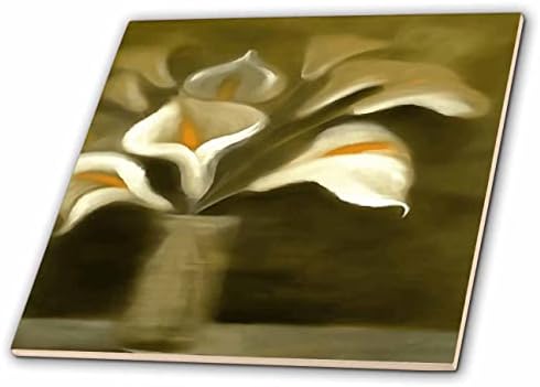 3dRose Calla Vágott Virágot Egy Vázába Művészi Még mindig Élet - Csempe (ct_357194_1)