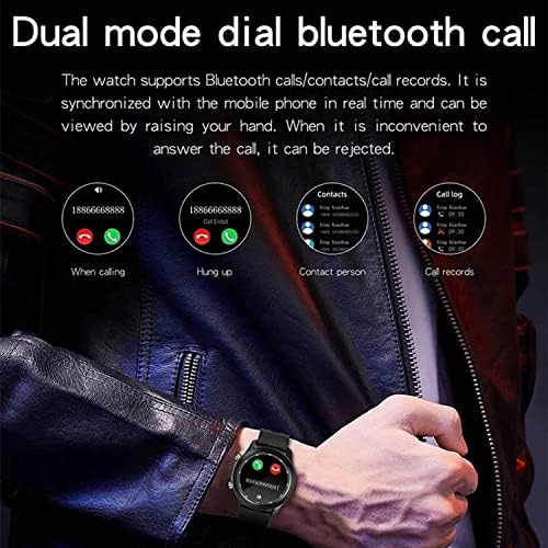DULASP Férfi Intelligens Karóra Teljes Érintse meg a Bluetooth Hívás Fitness Karóra Vízálló Aludni Monitoring Kettős Mód Smartwatch Tárcsa,