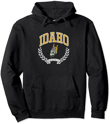 Idaho Vandálok Győzelem Logó Hivatalosan Engedélyezett Fekete Kapucnis Pulóver