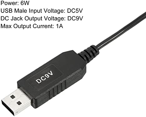 PATIKIL 6W 1A USB Lépés Feszültség Átalakító, DC 5V DC 9 v-os Tápegység Adapter Jack 3.5x1.35 mm-es Kábel Router LED Lámpa Hangszórók