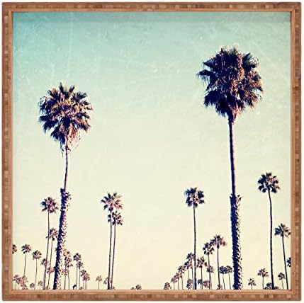Tagadja Minták Bree Madden Kaliforniai Palm Fa Beltéri/Kültéri Szögletes Tálca, 16 x 16