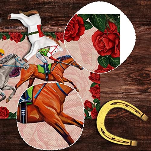 Kentucky Derby asztali Futó Ló Faj Zsoké Fut A Rózsa Dekoráció Rusztikus Churchill Downs Beltéri Kültéri Fél Haza, Étkező, Konyha Asztal
