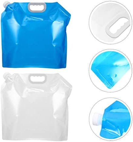 CLISPEED 2db Összecsukható Víz Tartályok, 10L BPA Mentes Élelmiszer Biztonságos Víz Tároló Zsák Hordozható Víz Fuvarozók Kancsók Nem Szivárog