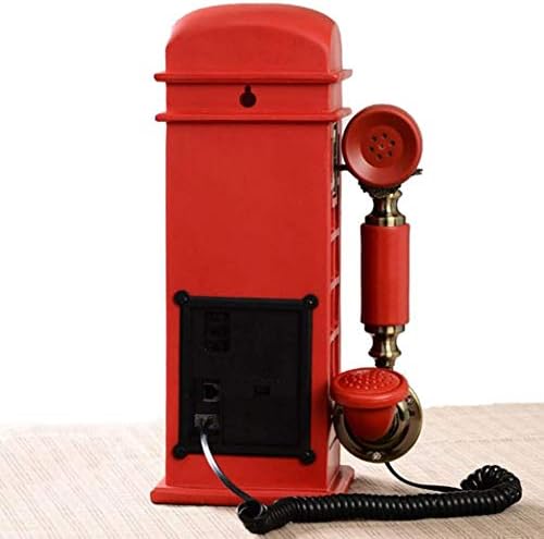 MYYINGBIN Klasszikus Piros Fülke Alakú Vezetékes Retro Forgó Lemez Antik Telefon, Vezetékes Telefon