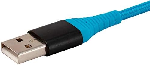 Monoprice Nylon Fonott USB-C-USB 2.0 Kábel - 3 Láb - Kék | C Típusú, Tartós, Gyors Díjat Samsung Galaxy S10/ Megjegyzés 8,