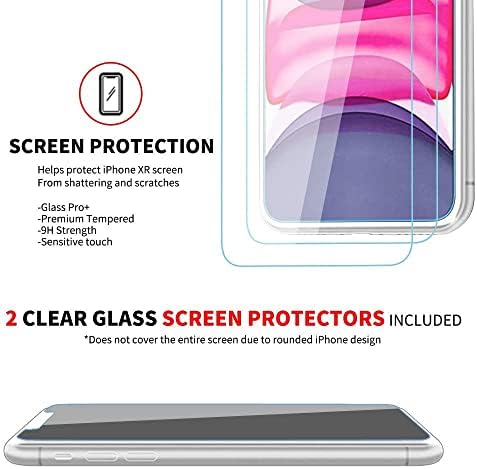 iPhone XR Egyértelmű Eset & Screen Protector | 2 az 1-ben Csomag Csomag | 2, Edzett Üveg Képernyő Védő | Kristály Tiszta,