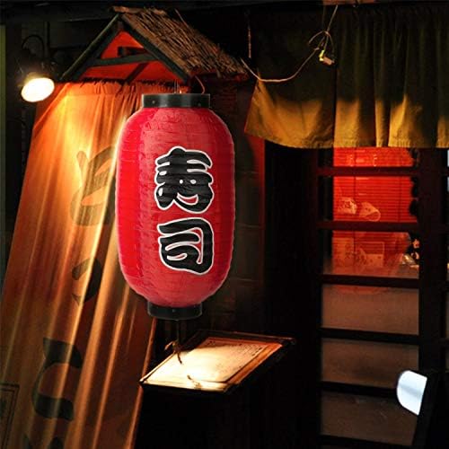 MyGift Hagyományos Piros Papír Lámpa Lámpák, 14-Es Dekoratív Lógó Esküvői Dekoráció, Party Dekoráció, Japán Karakterek (Sushi),
