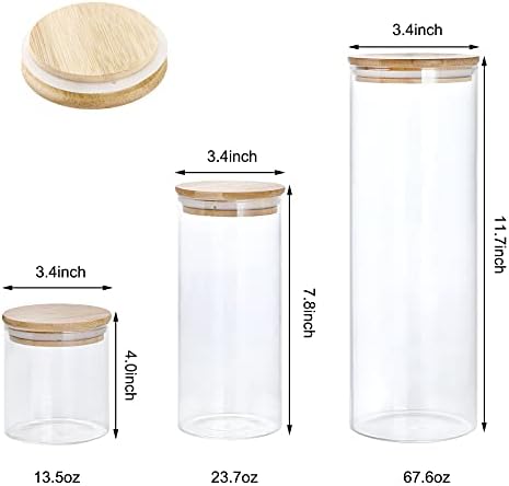 Üveg Üvegeket Légmentesen záródó Fedél, Set 5 Üveg Élelmiszer-Tároló Tartályok különböző méretűt Tiszta Élelmiszer Üvegek