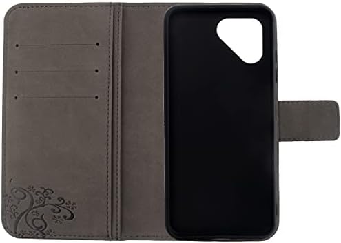 Gukas Valódi bőrtok Fairphone 4 6.3 A Pénztárcám Prémium Flip Védelem Borító Bőr Tok Memóriakártya-Nyílás (sötétvörös)