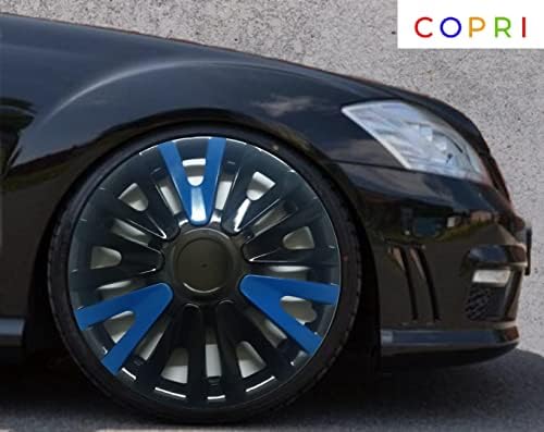 Copri Készlet 4 Kerék Fedezze 14 Colos Fekete-Kék Dísztárcsa Snap-On Illik Mercedes