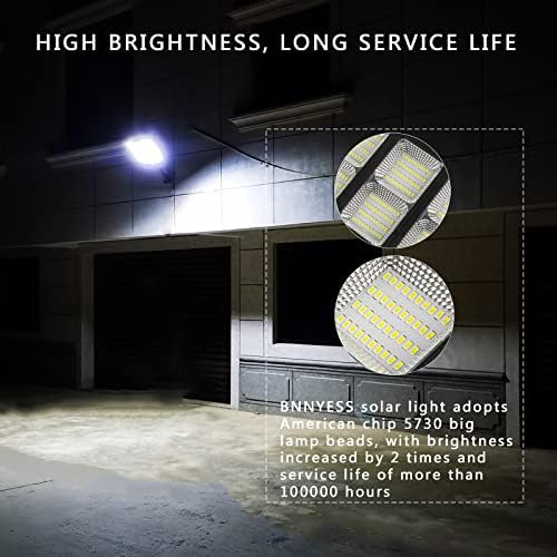 Napelemes Utcai világítás Kültéri , 800 LED Napelemes Led-es Biztonsági Árvíz Fény Mozgásérzékelő, IP66 Vízálló Alkonyat Hajnal