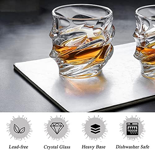 GYRUT Whiskey Szemüveg Készlet 8-11oz Kristály Régimódi Lowball Sziklák Dobon a Whisky, Whiskey, Kevert Koktél-Italok - 320ml ólommentes