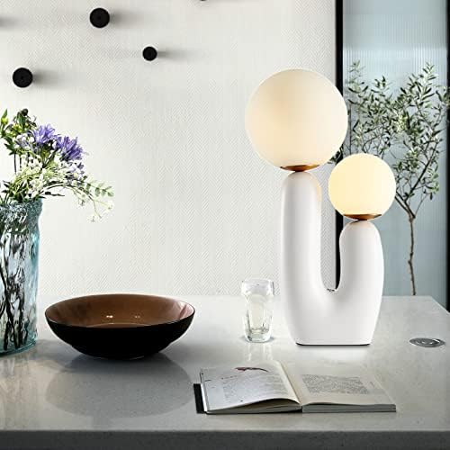 Arturesthome Éjjeliszekrényen asztali Lámpa, Kreatív Északi Nappali, Hálószoba Éjjeli Asztal Lámpa, Lámpa Izzó, Fehér