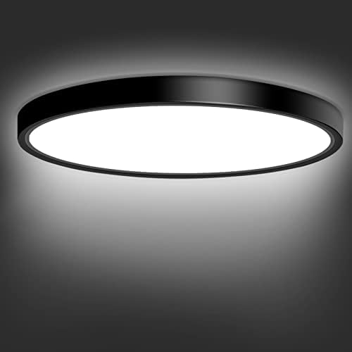 IBESTWIN süllyeszthető LED-es Mennyezeti Lámpa Lámpatest, Fekete, 24W 11.7 Hüvelyk 5000K Nappal 0.94 Hüvelykes Ultra-Vékony, Kerek, Lámpatestek,