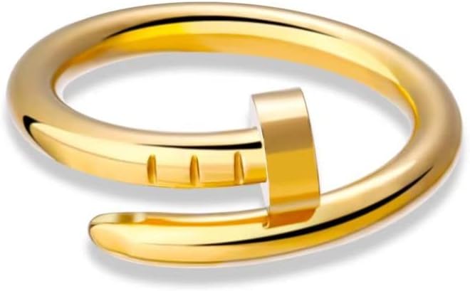 YiYLunneo Köröm Gyűrű a Nők a Férfiak 18K Arany Titán-Acél Szerelem Gyűrűje a Nők a Férfiaknak Ajándék