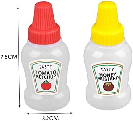 KUYYFDS Csészealjak, 2 Db Mini Ketchupos Üvegek, 25ml Újratölthető Paradicsom Ketchup Szorítani Konténerek Üveg, Műanyag, Hordozható
