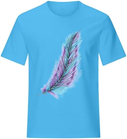 Női T-Shirt Sleeve Toll Nyomtatás Rövid Ujjú Alkalmi Tee Maximum Aranyos Grafikus Ing Edzés Nyári Tshirts