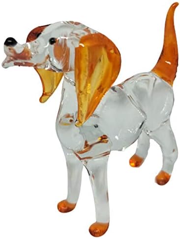 ArtMoCraft Narancs Aranyos Beagle Kutya Állatok Kézzel Fúvott Üveg Figurák Szobrok az Art Dekor Apró Miniatűr Legjobb Gyűjtemény Gyűjthető