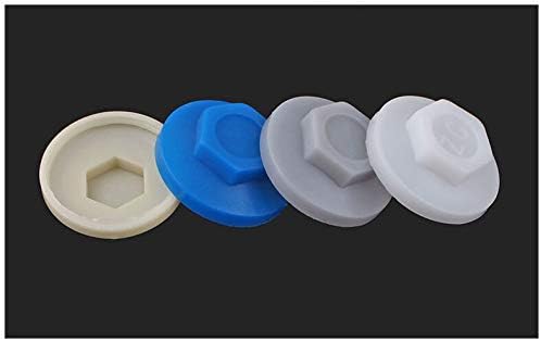 Csavar 100-AS Kék/Fehér/Szürke Műanyag Tetőfedő Tek Tek Caps Csavarfedelet Alkalmas 5,2 mm-es Külső Hex Hatlapfejű önfúró Csavar - (Színe:
