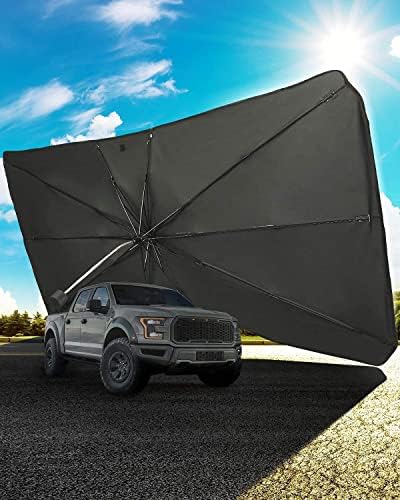 JOYTUTUS Szélvédő Nap Árnyékban Esernyő Kompatibilis F150, a Teljes Méretű Teherautó, 360° - os Elforgatás Hajlítható Tengely Összecsukható,
