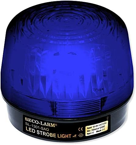 Seco-Larm SL-1301-SAQ/B Kék Lencse Villogó Fény, 10 Függőleges LED csík (54 Led-ek) növelik a láthatóságot a különböző irányban, Beépített