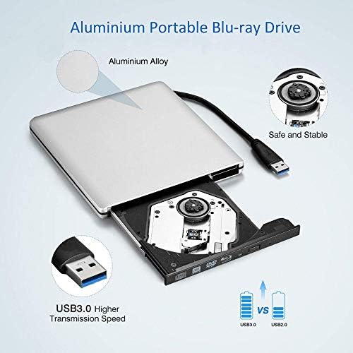 USB 3.0-s, illetve USB-C Külső Alumínium Blue Ray DVD CD Író, Blu Ray DVD-Író Kompatibilis Minden 2012 2019 MacBook Pro Air Windows 7/8/10