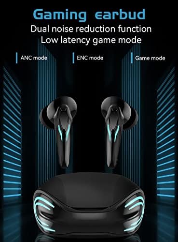 KENKUO Vezeték nélküli Szerencsejáték Fülhallgató, Aktív zajszűrő Bluetooth Fejhallgató, 60ms Ultra Alacsony Késleltetés a Játékokban,